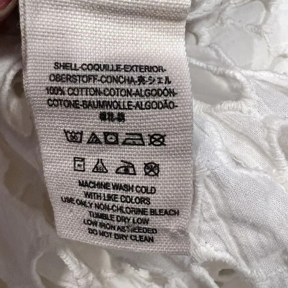 Free People Geo Eyelet Cotton Cover Up Pants Elastic Waist Size XS Vacation - Picture 8 of 11